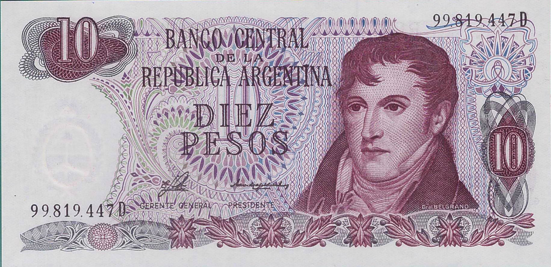 Argentina 10 1976 UNC P-300
